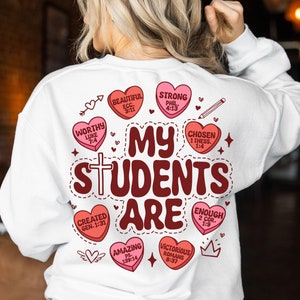 Retro christlicher Lehrer Valentinstag Shirt svg, meine Schüler sind PNG, Valentine Bibel Vers svg, KinderMinisterium Doodle SVG, kommerzielle Nutzung