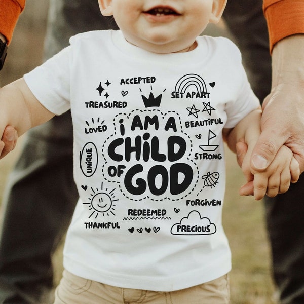 Child of God Tshirt SVG, Christian Shirts Cut File For Kids, Biblical Toddler Tee Design, Kids Religious Sublimation, Cute Bible Verse PNG