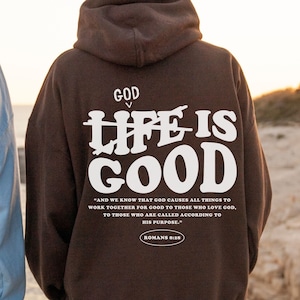 Gott ist gut Hoodie svg, Retro christliche Sublimation, Bibel Affirmationen PNG, Liebe Person hinter mir Pullover Design, religiöse Shirt geschnitten Datei