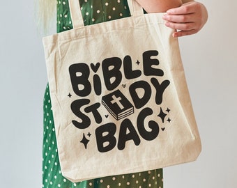 Retro Bijbelstudie Tas Cut File, Boho Christian Tote Bag png, Religieuze Canvas Tas Sublimatie svg, Kerktas png, Christelijke Bijbel Citaat png
