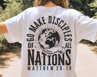 Go Make Disciples Hoodie Design svg, Retro Christian Sublimation, Vintage Men's Bible Shirt PNG, Minimal Christian Dad png, Commercial Use