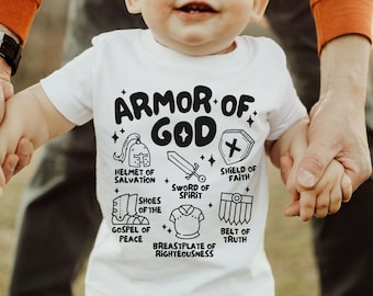 Armor of God Kids Tshirt SVG, Christian Shirts Cut File For Boys, Biblical Toddler Tee Design, Kids Sword Sublimation, Cute Bible Verse PNG