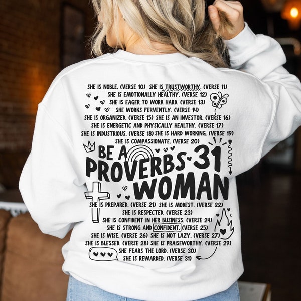 Proverbs 31 Woman Shirt Design svg, Retro Christian Sublimation, Vintage Bible Affirmations PNG, Women of Faith Cut File, Inspirational SVG