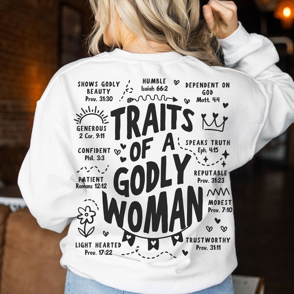 Godly Woman Hoodie Design svg, Retro Christian Sublimation, Bible Affirmation PNG, Dear Person Design, Women of the Bible png,Commercial Use