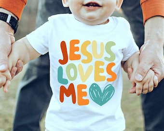 Jesus Loves Me Tshirt SVG, Christian Shirts Cut File For Kids, Biblical Toddler Tee Design, Kids Church Sublimation, Bible Verse PNG