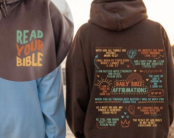 Daily Bible Affirmations Shirt svg, God Says You Are svg, Retro Christian Sublimation, Bible Verse Hoodie PNG, Daily Affirmations png