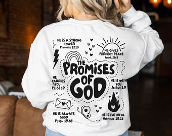 Promises of God Hoodie Design svg, Retro Christian Sublimation, Bible Affirmations PNG, Dear Person design, Jesus Doodle png, Commercial Use