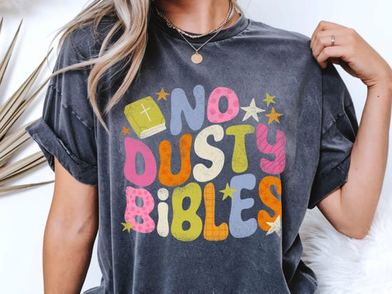 Retro No Dusty Bibles png, Bible Study Club svg, Doodle Church Tote Bag, Colorful Christian Girl svg, Preppy Jesus png, Hand Drawn Faith png