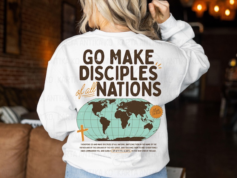 Go Make Disciples Design Svg, Retro Christian Father Sublimation ...