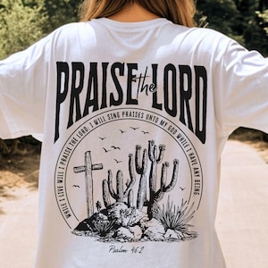Praise the Lord svg, Retro Christian Western png, Vintage Desert Bible Tee PNG, Christian Cowboy png, Boho Cowgirl Faith png, Commercial Use