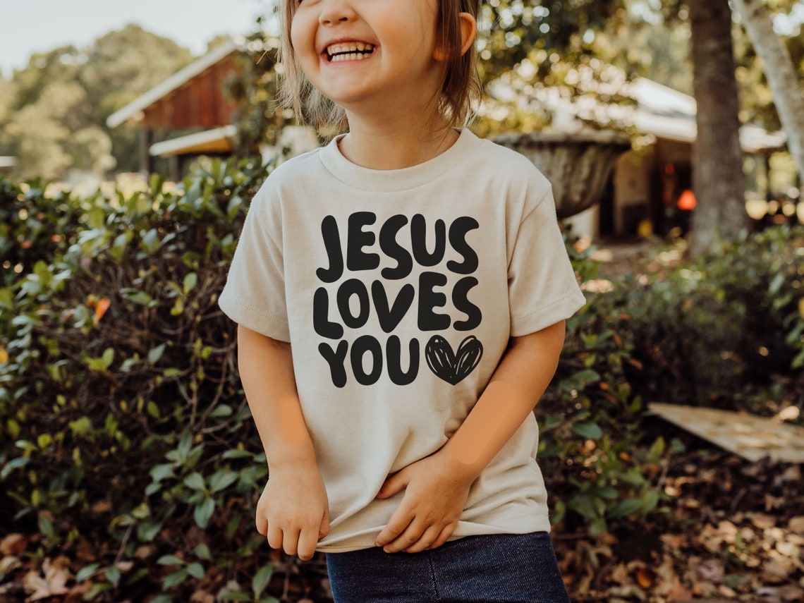Retro Jesus Loves You Tshirt Cut File, Minimal Christian Shirt PNG ...