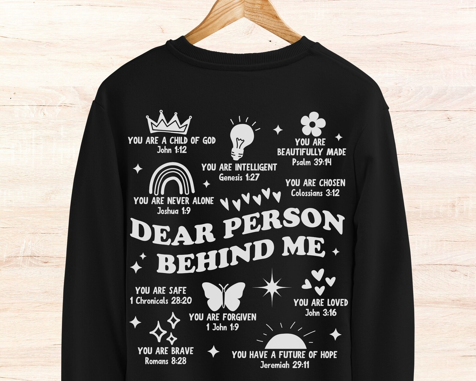 Dear Person Behind Me Hoodie Design Svg Bible Affirmations Etsy Canada