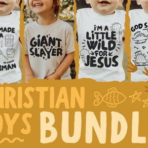 Gott sagt, ich bin Jungen Tshirt Bundle SVG, Christian geschnitten Datei für Kinder, biblisches Kleinkind Tee Design, Kinder Dinosaurier Sublimation, Bibel Vers SVG