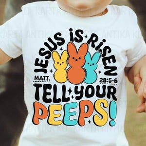 Camiseta de Pascua para niños con Jesús resucitado, SVG retro para decirle a tu gente, sublimación de camiseta de niño religioso, clipart divertido de Pascua para niños, uso comercial