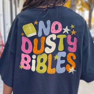 Retro No Dusty Bibles png, Bible Study Club svg, Doodle Church Tote Bag, Colorful Christian Girl svg, Preppy Jesus png, Hand Drawn Faith png image 6