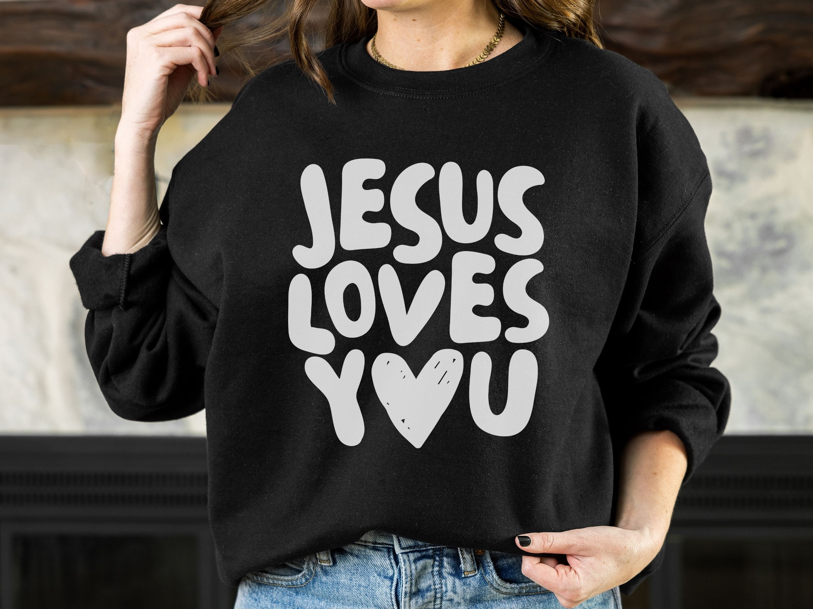 Retro Jesus Loves You Tshirt Cut File, Minimal Christian Shirt PNG ...