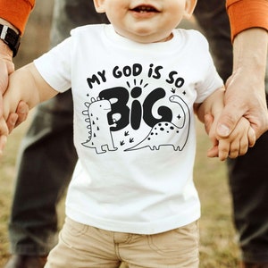 My God is SO Big Boys Tshirt SVG, Christian Shirts Cut File For Kids, Biblical Toddler Tee Design, Kid Dinosaur Sublimation, Bible Verse PNG image 3