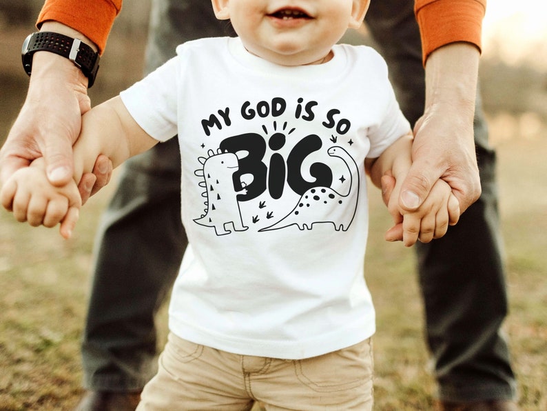 My God is SO Big Boys Tshirt SVG, Christian Shirts Cut File For Kids, Biblical Toddler Tee Design, Kid Dinosaur Sublimation, Bible Verse PNG image 3