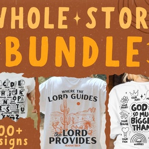 Christian Whole Store Bundle, Entire Shop SVG, Bible Affirmation Shirt PNG, Retro Christian Sublimation, Google Drive Digital Download