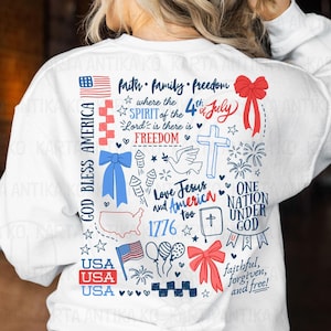 Retro Christian Fourth of July Shirt Design svg, Vintage Bow Womans Tee Sublimation, There is Freedom PNG, God Bless America Coquette svg