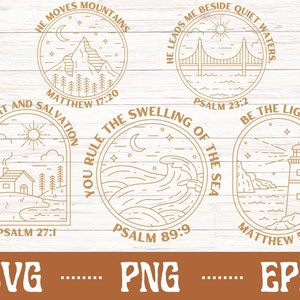 Christian Natural SVG Mountain PNG Minimal Outdoor Clipart Jesus Wall Art Vinyl Decal Boho Minimalist Religious simple Handrawn Waves svg