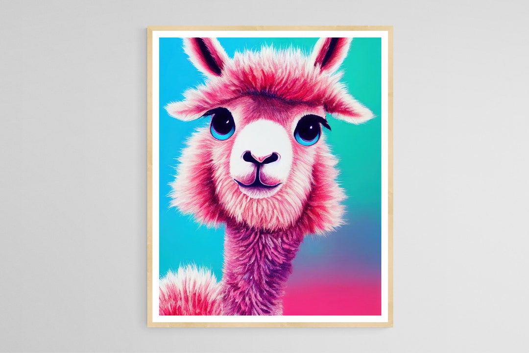 Cute Baby Llama Printable - Alpaca Print Kids Room Decor, Nursery Decor ...