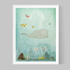 Whale Underwater Gender Neutral Nursery Art Set of Three Ocean nursery prints Ocean nursery decor Instant Download Printable Nursery Art image 3