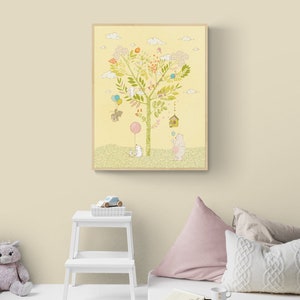 Tree of Life Nursery Art nursery prints, nursery decor, nursery wall art, nursery tree nursery canvas decor, wall decor nursery printable image 2