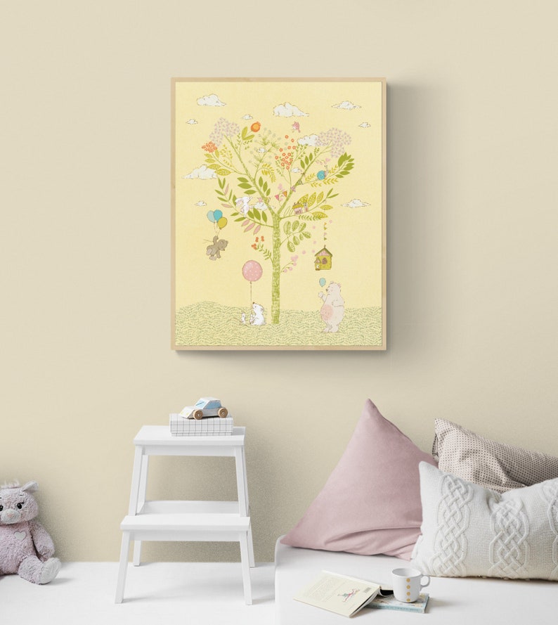 Tree of Life Nursery Art nursery prints, nursery decor, nursery wall art, nursery tree nursery canvas decor, wall decor nursery printable image 2