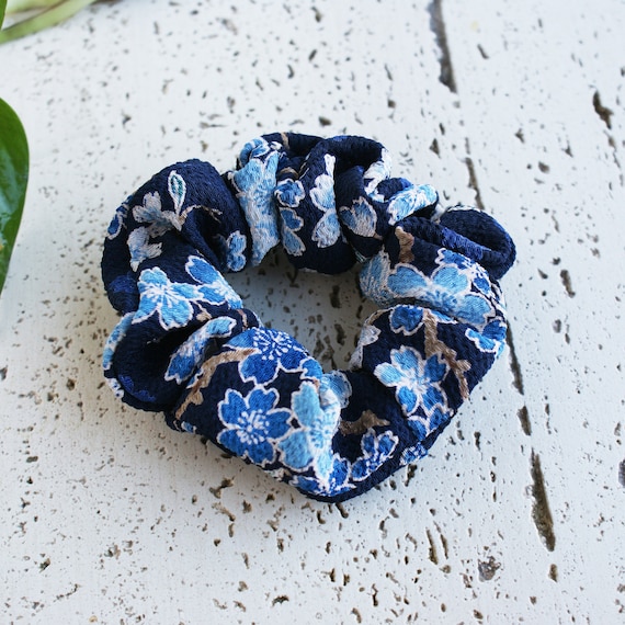 Japanese Fabric Hair Tie Ponytail Holder Kimono Scrunchie Etsy