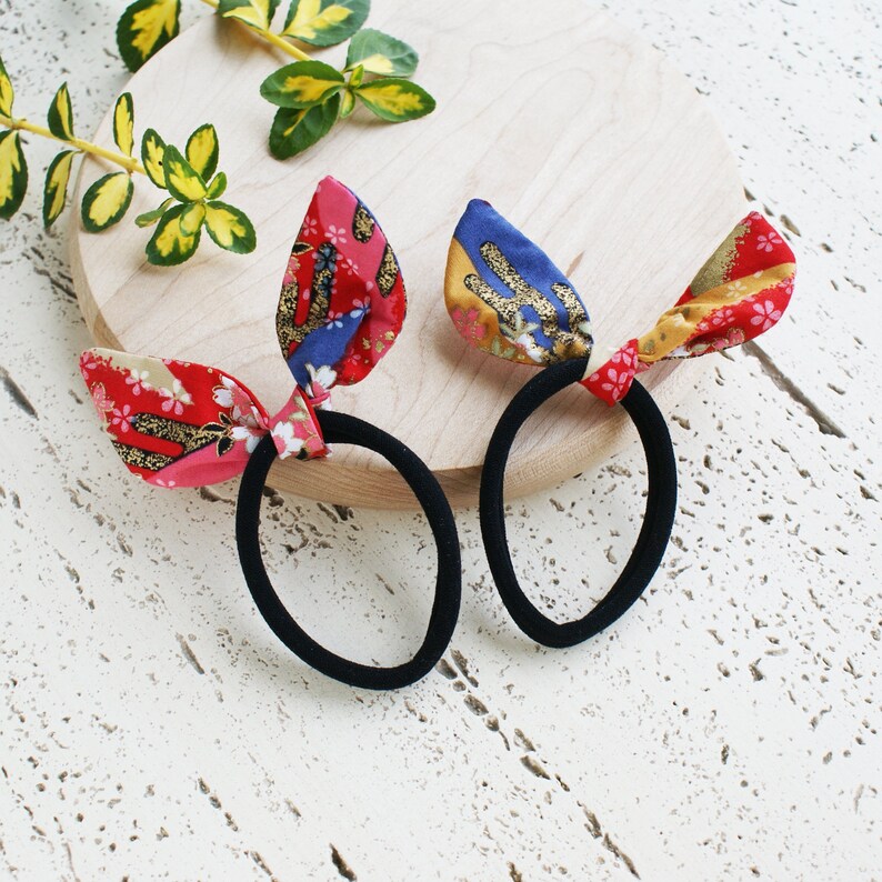 Japanese Fabric Elastic Hair Ties Ponytail Holders Cherry Etsy