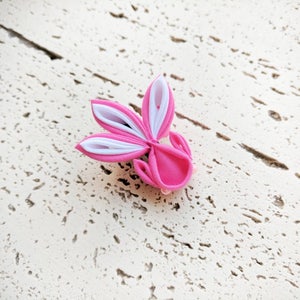 Japanese Fabric Goldfish Kawaii Hair Clip, Perfect for Kimono, Ideal for Girls and Teens - Hot Pink