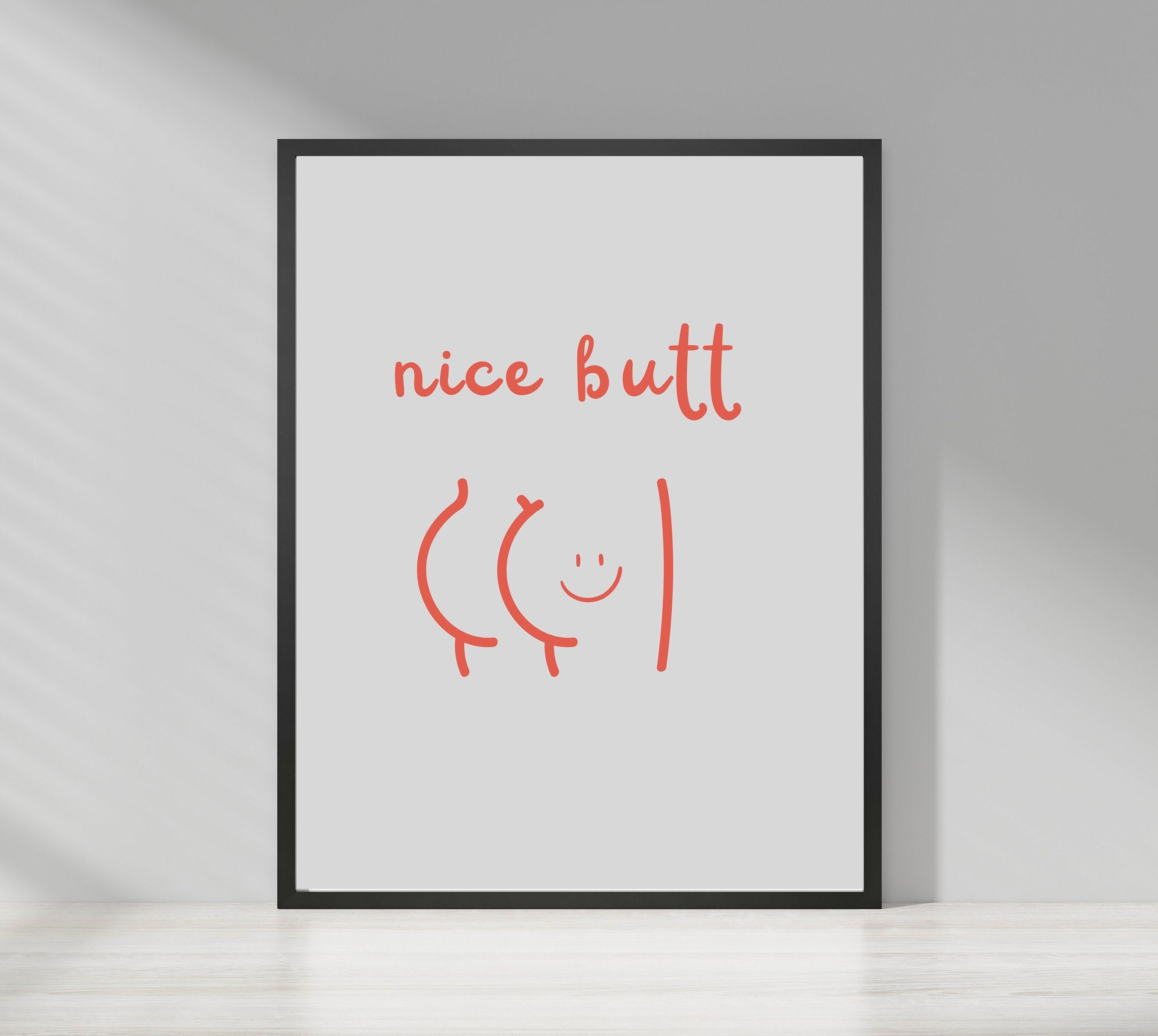 Nice Butt Wall Art Funny Butt Bathroom Wall Art Bathroom Poster Cute ...