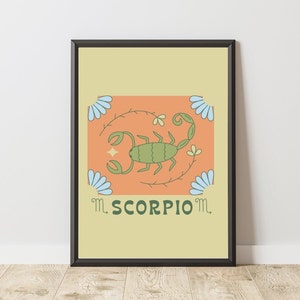 Scorpio Poster | Astrology Print | Zodiac Print | Spiritual Wall Art | Abstract Trendy Wall Art | Scorpio Wall Art | Digital Download