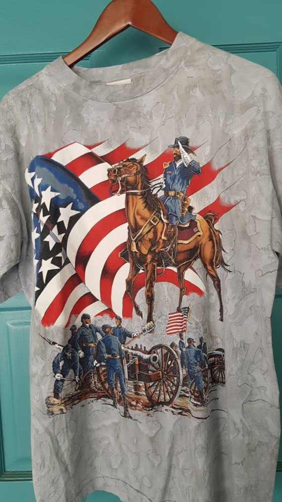 90's Stars and Stripes Souvenir T-shirt, Gettysbu… - image 1