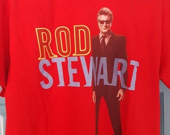 Rod Stewart Tour Tshirt, Red Tshirt, Unisex, 2 Sided, labelled size Large.