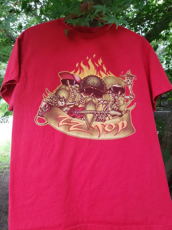 ZZ Top Band Tee 90S Rock N Roll Tee Band Sz M Musi
