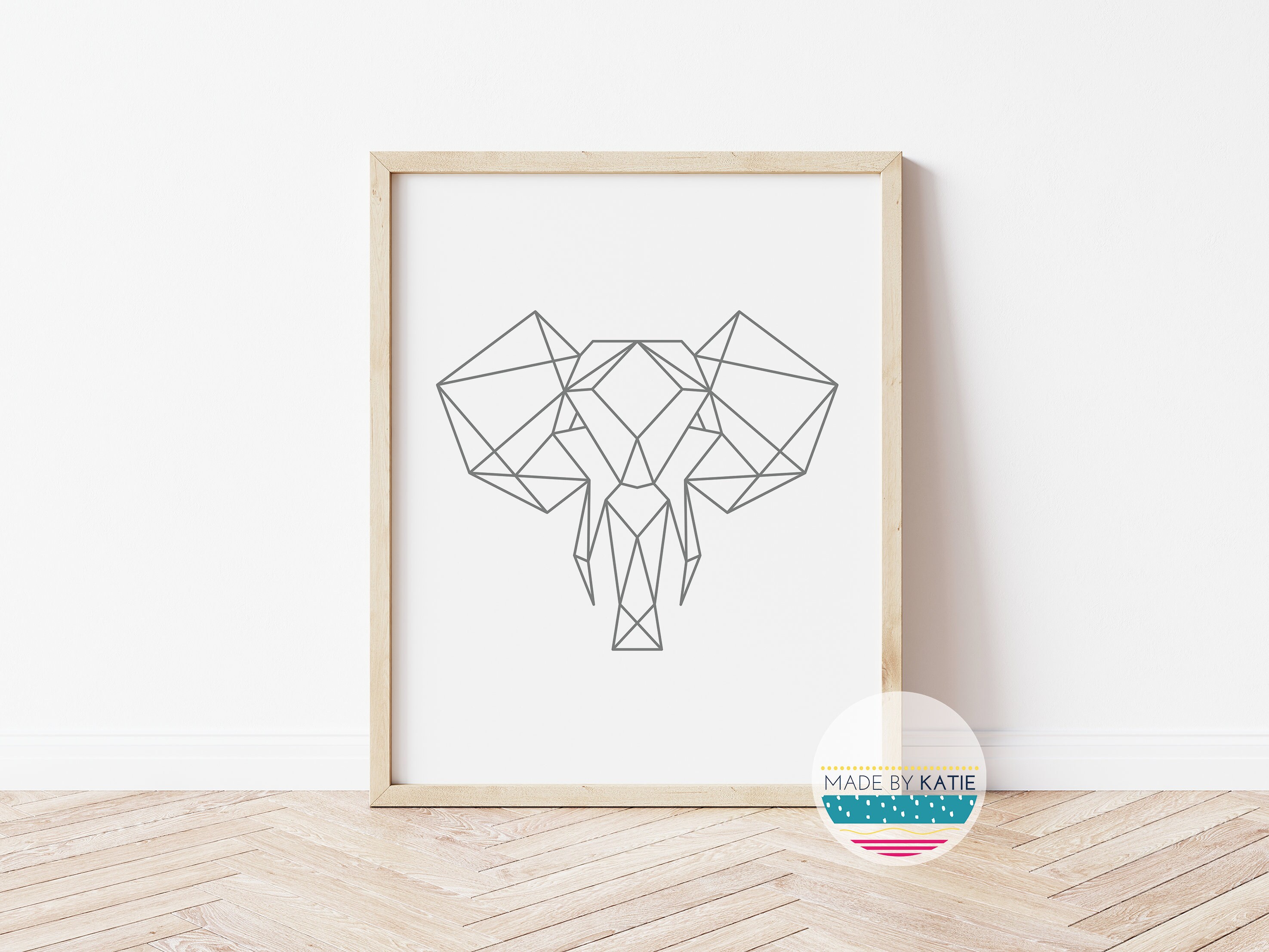 Geometric elephant print geometric wall art geometric Etsy