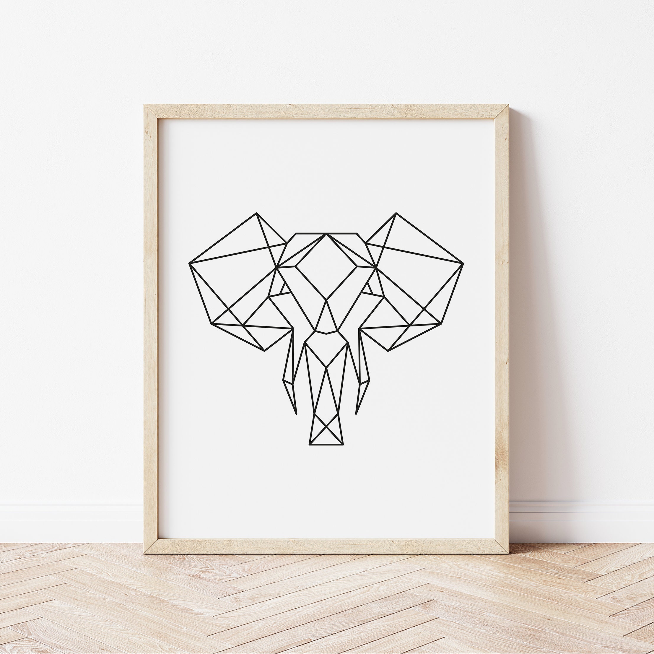 Geometric elephant print geometric wall art geometric Etsy