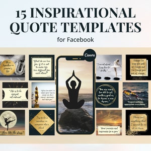 15 modèles de publication Facebook de citations inspirantes modifiables dans Canva - Dans le thème &quot;Élégance&quot; - Obtenez un accès instantané maintenant !