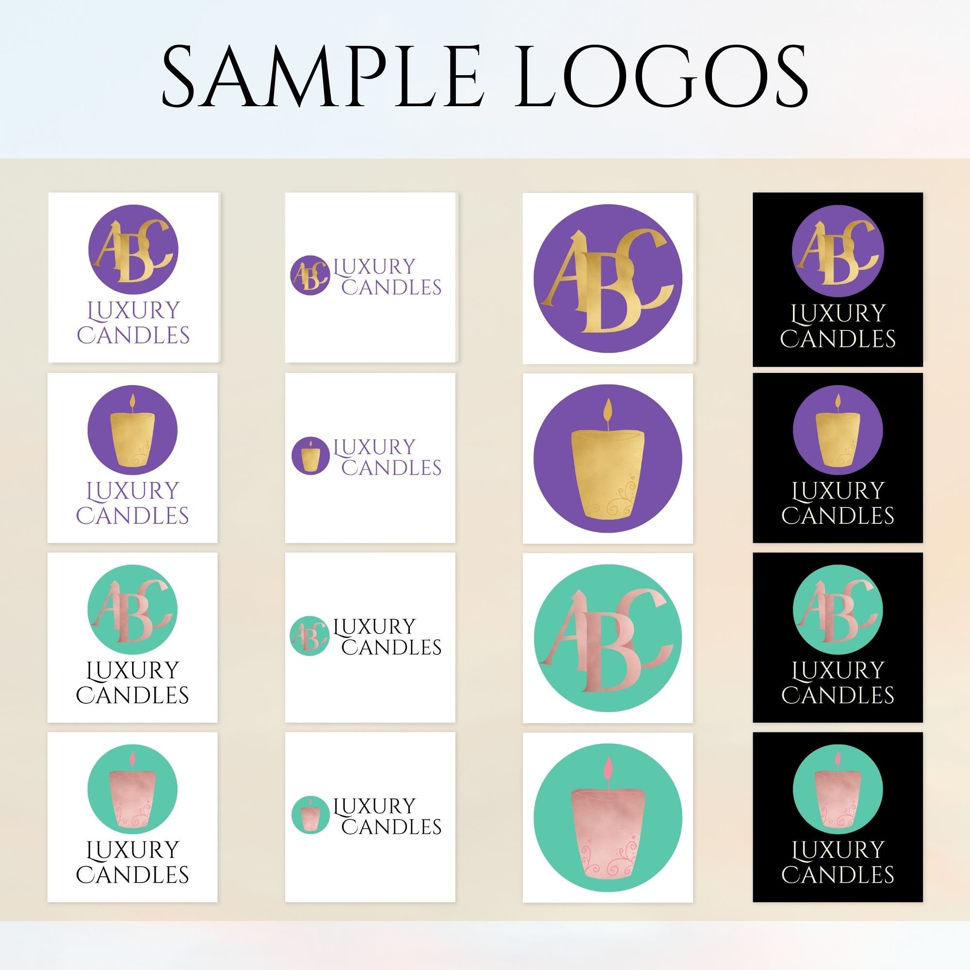 Candle Business Branding Kit: Canva Templates, Logo, Labels (digital ...