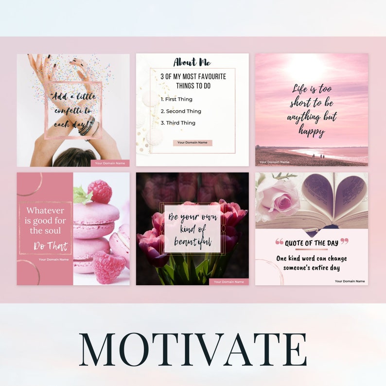 28 Facebook post templates editable in Canva Social media templates in Playful Pink theme Get instant access now image 5