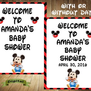 MEGA Saldi!!! Poster di benvenuto per baby shower di Topolino, Benvenuto per baby shower di Topolino, Baby shower di Topolino, Baby shower di Topolino, File digitale