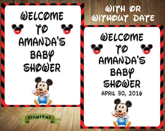 MEGA Sale!!! Mickey Mouse Baby Shower Welcome Poster, Mickey Baby Shower Welcome, Mickey Mouse Baby Shower, Mickey Baby Shower, Digital File