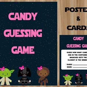 Star Wars Candy Guess Game, Star Wars Baby Shower, Star Wars Baby Shower for Girl, Star Wars Game for Baby Girl, Shower Guessing Game