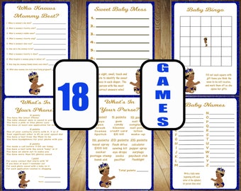 Royal Prince Baby Shower Games, Royal Prince Baby Shower Bundle, African-American Boy Baby Shower, Royal Prince Baby Shower, AA Game Bundle