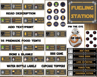 ADD TEXT! Star Wars Food Labels, Star Wars Birthday, Star Wars Bundle, Star Wars Game, Star Wars Signs, Star Wars Birthday Bundle, Gold