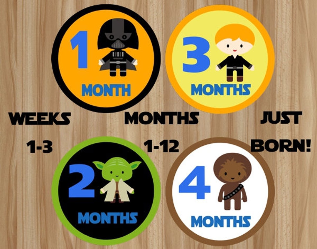 MEGA Sale Star Wars Monthly Stickers Star Baby Etsy