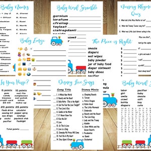 All 8 Games, Train Baby Shower Games, Train Baby Shower, Precious Cargo Baby Shower, Cute Baby Shower Games, Boy Baby Shower Games