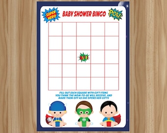 Superhero Baby Shower Games, Superhero Baby Shower, Superheroes Baby Shower, Superbaby Baby Shower, Super Baby, Superhero, Bingo